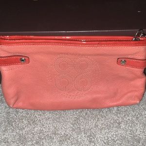 Coach peach wristlet